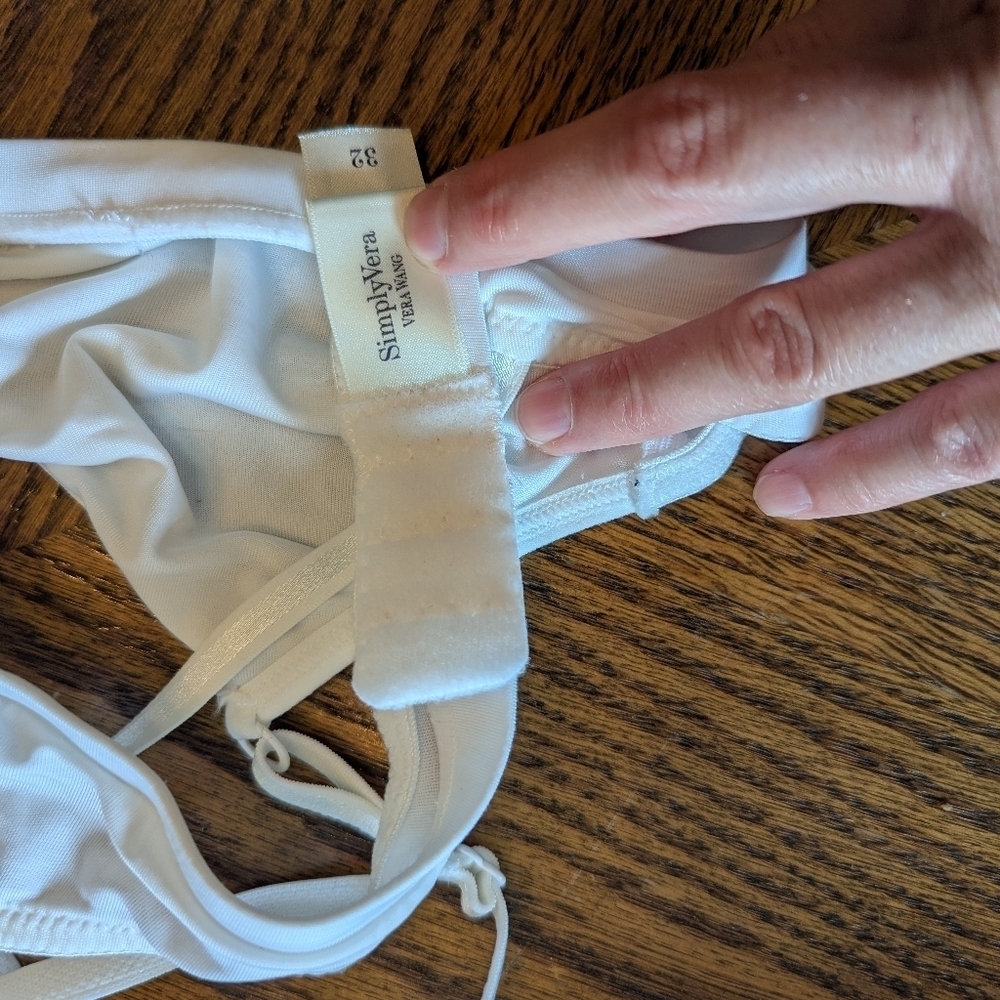Simply Vera By Vera Wang, Set Of Two.Simple Women's White and Cream Bralette Duo - Picture 3 of 5